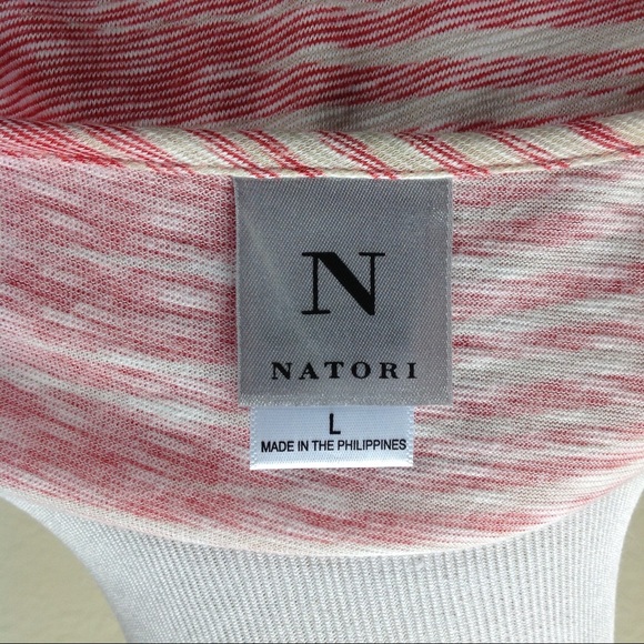 Natori Red & Cream V-Neck Empire Waist Dress - Picture 7 of 8